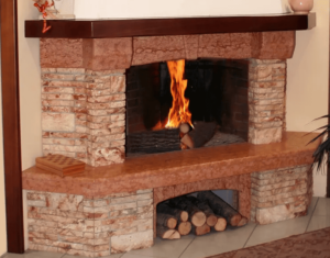 camini in pietra e mattoni