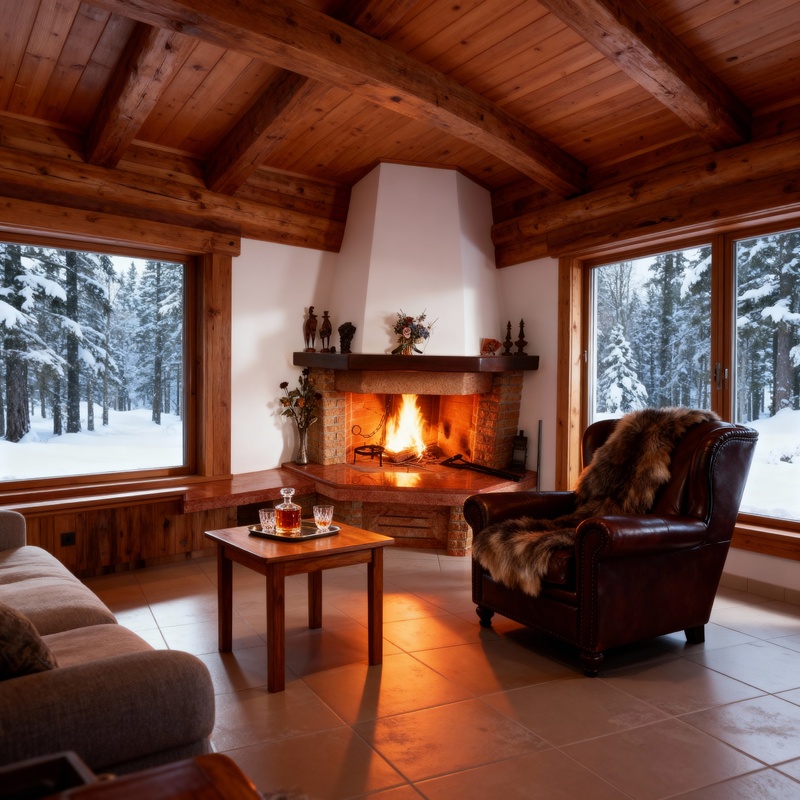 caminetti rustici di montagna